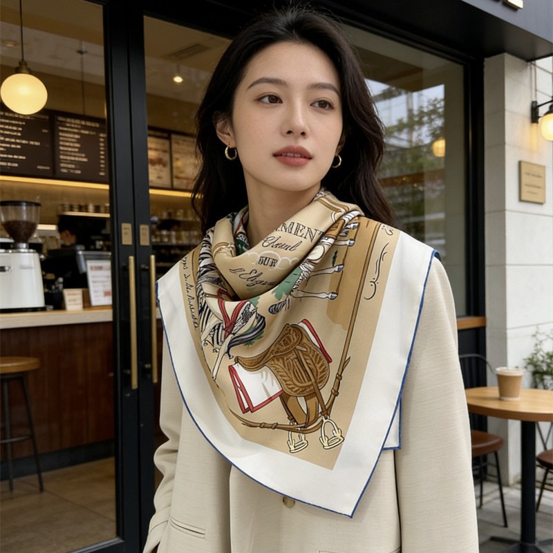Luxury Bags Hong Kong - 90cm Silk Scarf Luxury Square Bandanas