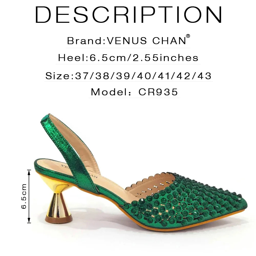 Luxury Green Rhinestone Shoes  - Luxury Bags And Shoes recension och pris
