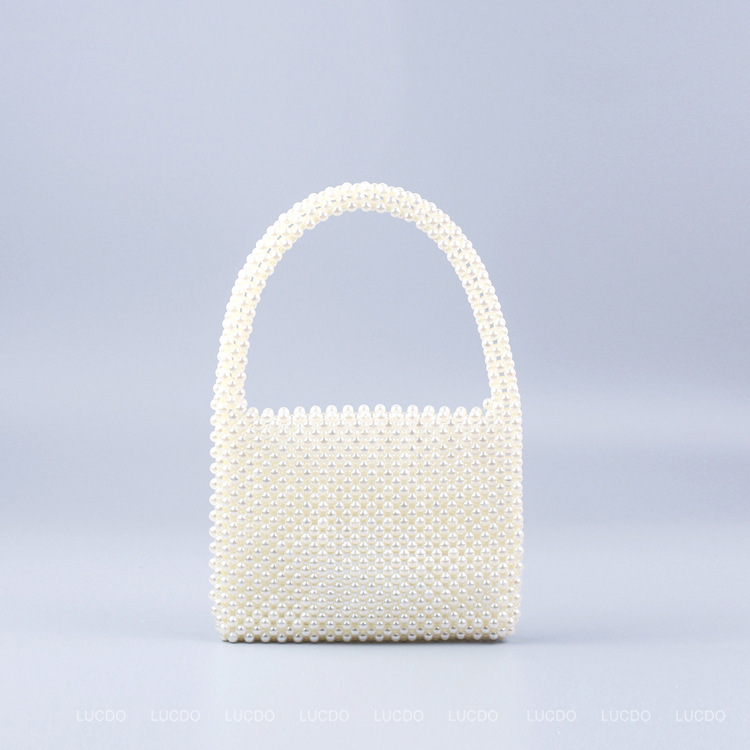 Vintage Beading Tote Bag Women - Luxury Bags White recension och pris