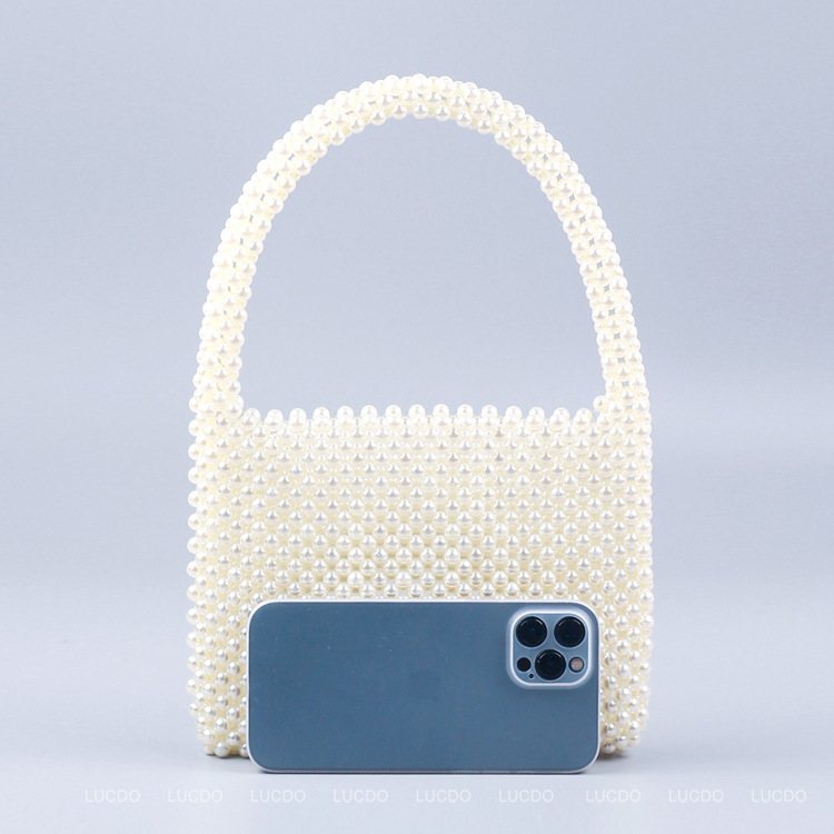 Vintage Beading Tote Bag Women - Luxury Bags White recension och pris