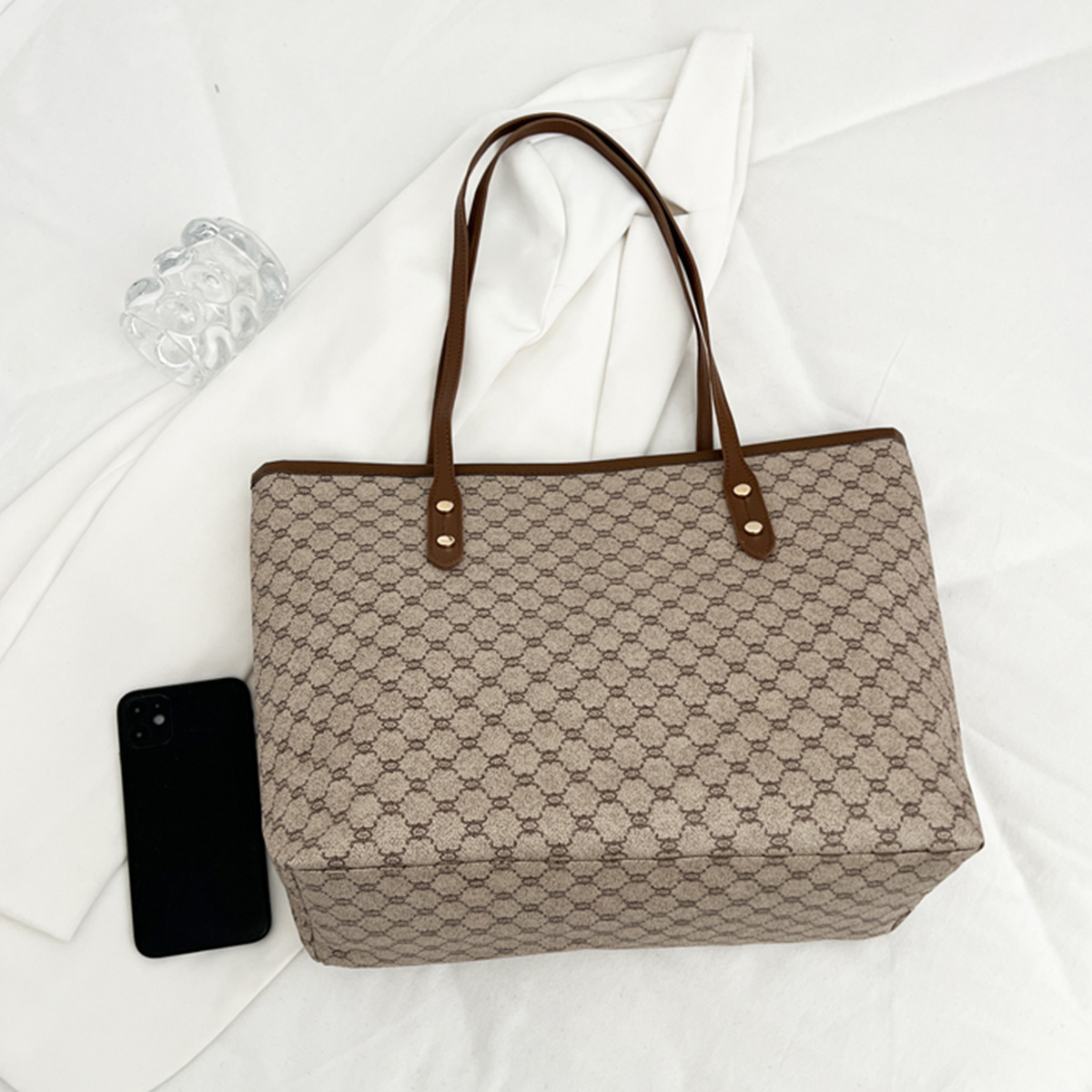 Luxury Vintage Women Tote Bag  - Tote Bag Leather Monogram recension och pris