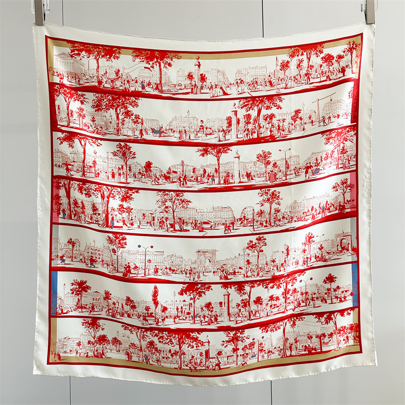 Red Silk Scarf Luxury 90cm Squ - Luxury Bags Hong Kong recension och pris