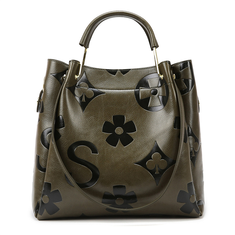 Women's Embossed Monogram Hand - Tote Bag Leather Monogram recension och pris